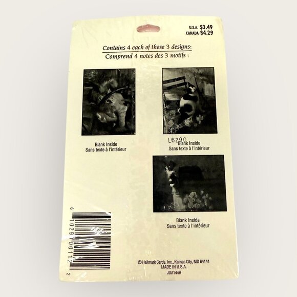 Vintage Hallmark Expressions Cat Note Cards 12 Cards 4 Each Of 3 Designs Blank - Picture 2 of 2